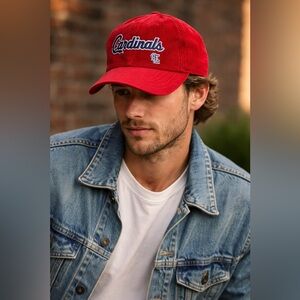 Vintage St Louis Cardinals Corduroy Cap 90s MLB Script Red Pro Star Y2K Hat